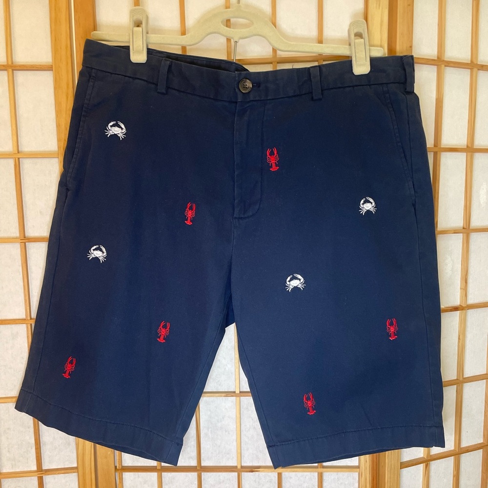 Brooks Brothers Lobster & Crab Print Mens Shorts